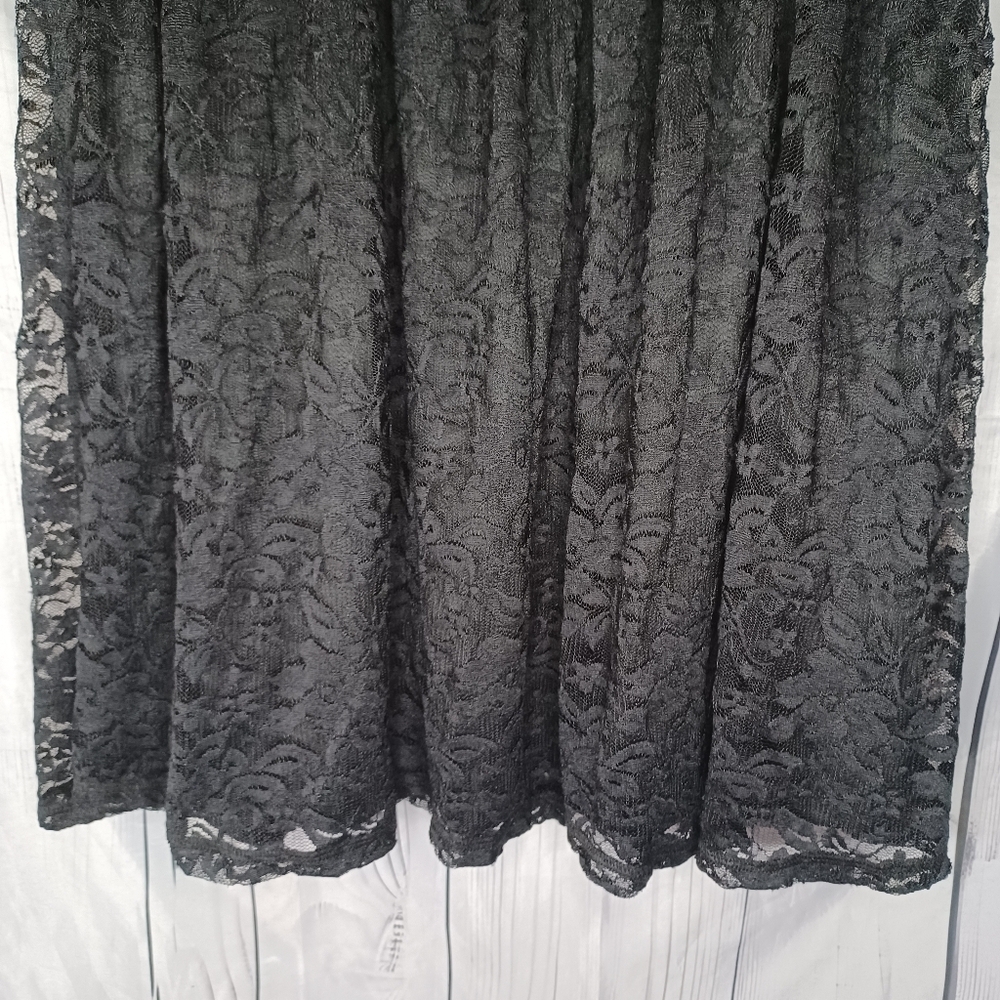Garage Black Lace Sleeveless Goth Indie Sleeze Whimsigoth Flowy Skater Dress - Picture 5 of 9